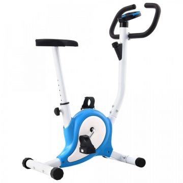 Bicicletă fitness cu centură de rezistență, albastru