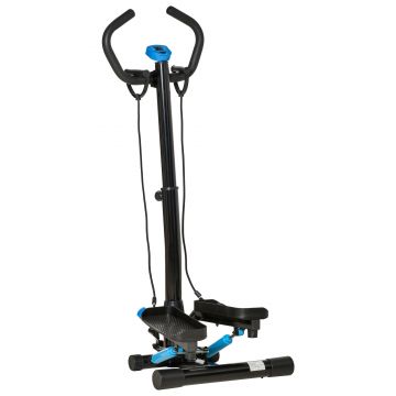 HOMCOM Twist Stepper Aparat de antrenament fitness pentru exercitii aerobice, reglabile, cu benzi elastice | AOSOM RO