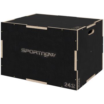 SPORTNOW Cutie de Sărituri Plyometrică 3-in-1, Lemn Antiderapant, Ideală pentru Fitness Acasă, 76/61/51cm | Aosom Romania