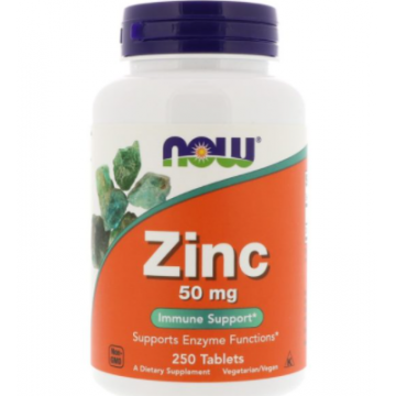 Now Zinc 50 mg 250 tablets