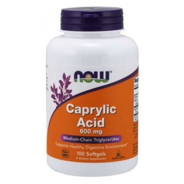 Now Caprylic Acid 600mg 100 softgels