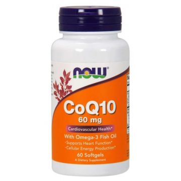 Now CoQ10 with Omega-3 60 mg 60 softgels