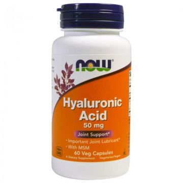 Now Hyaluronic Acid with MSM 50 mg 60 veg caps