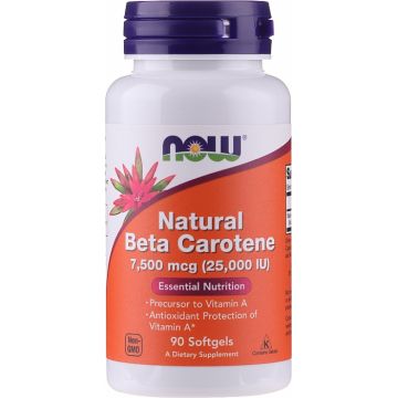 Now Natural Beta Carotene 25 000 IU 90 softgels