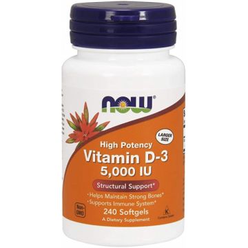 Now Vitamin D3 5000 IU 240 softgels