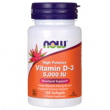 Now Vitamin D3 5000 IU 120 softgels