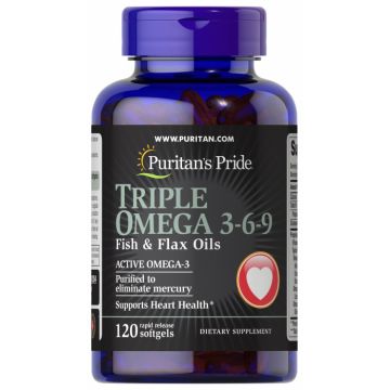 Puritan s Pride Triple Omega 3-6-9 FishFlax Oils 120 softgels