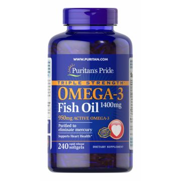 Puritan s Pride Triple Strength Omega-3 Fish Oil 1360 mg 120 softgels