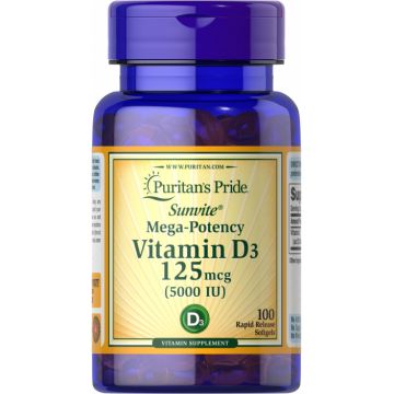 Puritan s Pride Vitamin D3 5000 IU (125 mcg) 100 softgels