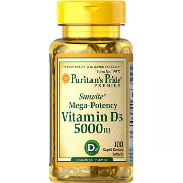 Puritan s Pride Vitamin D3 5000 IU (125 mcg) 100 softgels