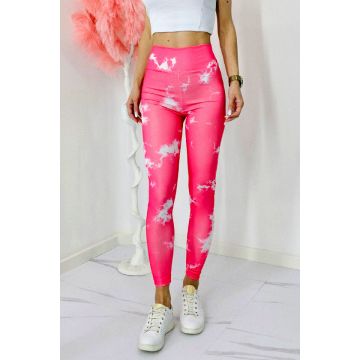 Colanti yoga MoZAIK, banda lata in talie cu efect modelator si push up, Rosu