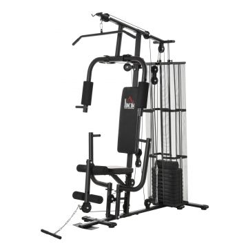 HOMCOM Staztie de fitness Multifunctionala pentru antrenament Acasa si Profesional, Otel 150x110x210cm Negru