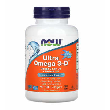Now Ultra Omega 3-D with Vitamin D-3 90 fish softgels