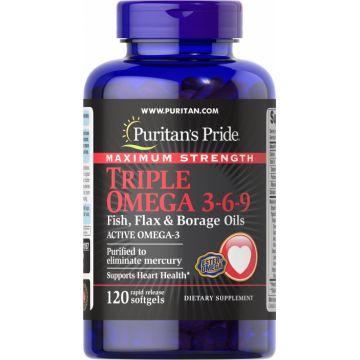 Puritan s Pride Maximum Strenght Triple Omega 3-6-9 120 softgels