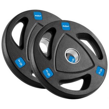 Set greutati REBEL, Fonta cauciucata, 2x10kg, 51mm, Negru