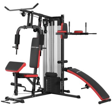 SPORTNOW Stație de Gimnastică pentru Exerciții Multiple cu Stivă de Greutăți, 225x175x200 cm, Negru | Aosom Romania