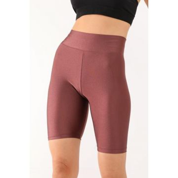 Colanti scurti fitness Lety cu aspect lucios bordo