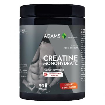 Creatina monohidrata (portocala rosie), 400g, Adams Supplements