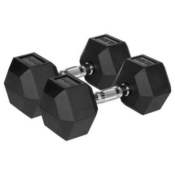 Gantere REBEL ACTIV RBA-2325-12.5, Fonta cauciucata, 2 x 12.5kg