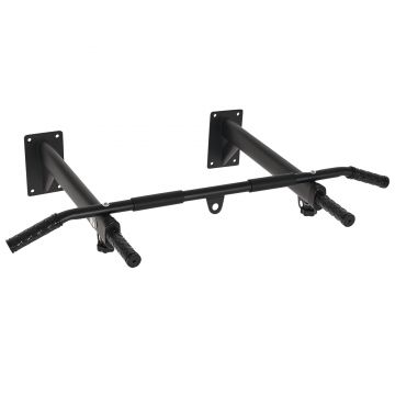 HOMCOM Bară de Tracțiune pentru Perete cu 3 Mânere Diferite, Bară de Tracțiune din Oțel, 93,5x65x17 cm, Negru