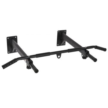 HOMCOM Bară de Tracțiune pentru Perete cu 3 Mânere Diferite, Bară de Tracțiune din Oțel, 93,5x65x17 cm, Negru