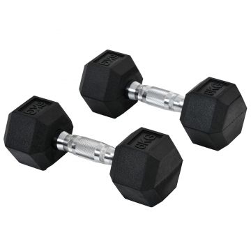 HOMCOM Haltere Antiderapant 6kg Negru | Aosom Romania