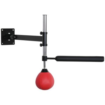 HOMCOM Pară de Viteză pentru Box și MMA cu Înălțime Reglabilă și Tijă, 79x72x20 cm, Roșu | Aosom Romania