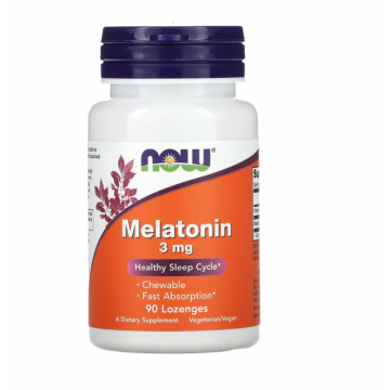 Now Melatonin Chewable 3 mg 90 lozenges