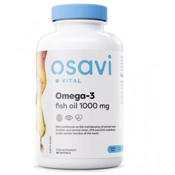 Osavi Omega-3 Fish Oil Molecularly Distilled 1000 mg 180 softgels