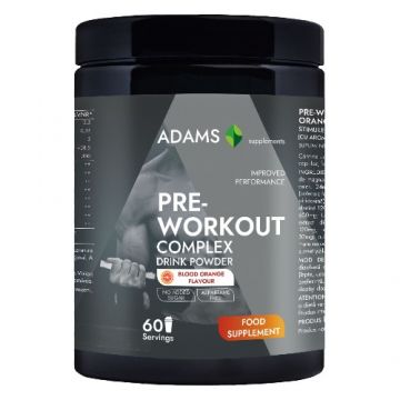 PreWorkout Complex (portocale rosii), 360g, Adams Supplements PreWorkout Complex (portocale rosii), 360g, Adams Supplements