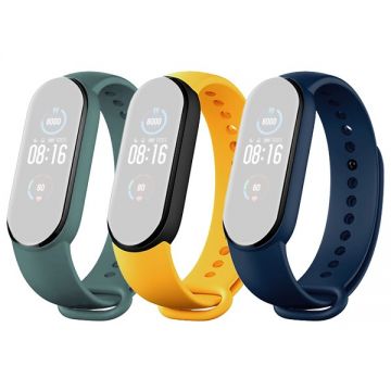 Set 3 curele Bratara fitness Xiaomi Mi Smart Band 5 - Verde, Galben, Albastru Set 3 curele Bratara fitness Xiaomi Mi Smart Band 5 - Verde, Galben, Albastru