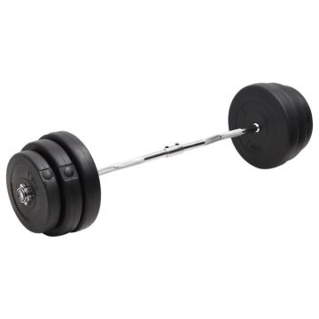 Set halteră ondulată cu greutăți, 90 kg