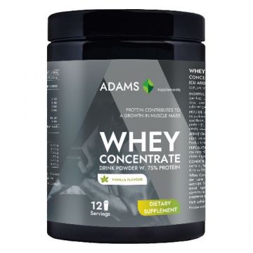 Concentrat proteic din zer (vanilie) 360g, Adams Supplements