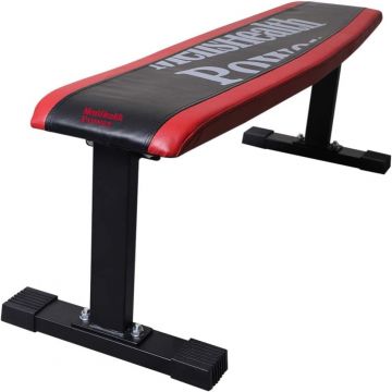 Bancă de exerciții plană, negru/roșu, Lukadora