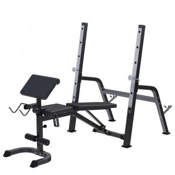 Bancă inclinat/declinat reglabilă cu suport Scott Alb/Negru Gorilla Sports