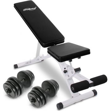 Banca multifunctionala si set de gantere, 40 kg PHYSIONICS