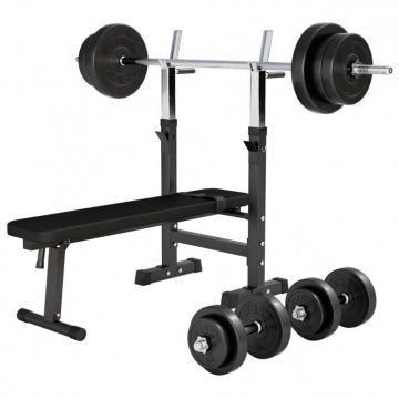 Banca piept cu suport reglabil + set de greutati, 38-70 Kg Gorilla Sports