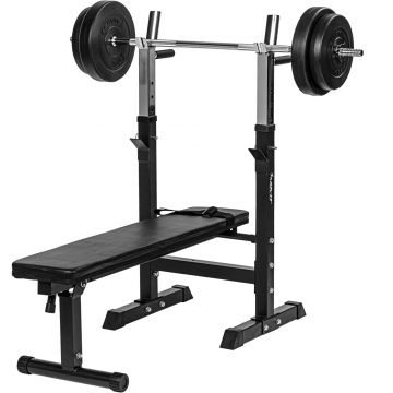 Banca, + set greutati de 30 Kg, alba/negru MOVIT