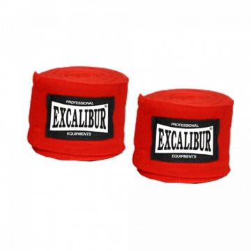 Bandaj de box CLUB PRO negru/rosu Excalibur