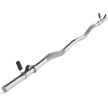 Bara bicepsi, SZ, 120 cm/30 mm, argintiu, Prindere piulite/cleme ScSports