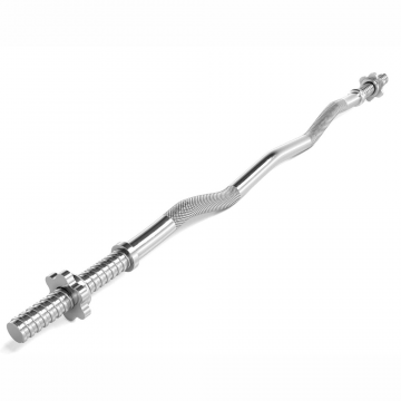 Bara bicepsi, SZ, 120 cm/30 mm, argintiu, Prindere piulite/cleme ScSports