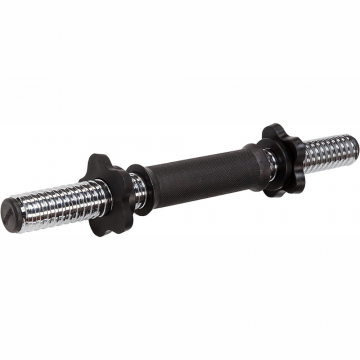 Bara cromata greutati, scurta, cu filet, lungime 35 cm, diametru 30 mm, negru/argintiu ScSports