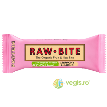 Baton Proteic cu Migdale Crocante fara Gluten si fara Zahar Ecologic/Bio 45g