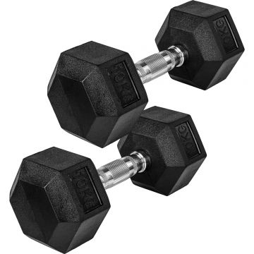 Gantera hexagonala din cauciuc, set de 2 buc, 2-30 Kg MOVIT