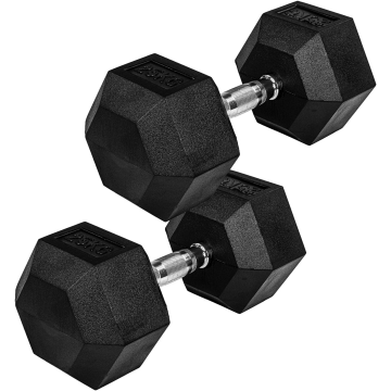 Gantera hexagonala din cauciuc, set de 2 buc, 2-30 Kg MOVIT