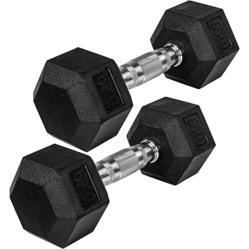 Gantera hexagonala din cauciuc, set de 2 buc, 2-30 Kg MOVIT