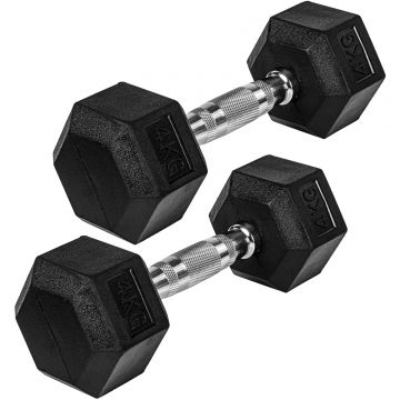 Gantera hexagonala din cauciuc, set de 2 buc, 2-30 Kg MOVIT