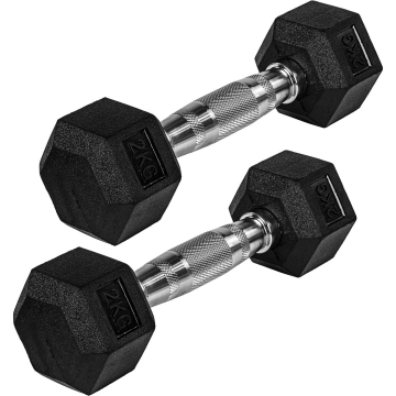 Gantera hexagonala din cauciuc, set de 2 buc, 2-30 Kg MOVIT