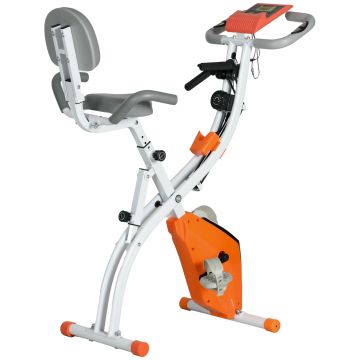 HOMCOM Bicicletă Pliabilă cu Rezistență pe 8 Niveluri și Benzi pentru Brațe, Portocalie | Aosom Romania