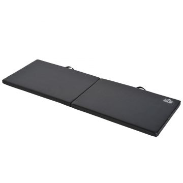 HOMCOM Covor de fitness pliabil portabil pentru gimnastică, yoga, pilates 180L x 60l x 5H cm acoperiș sintetic negru | Aosom Romania